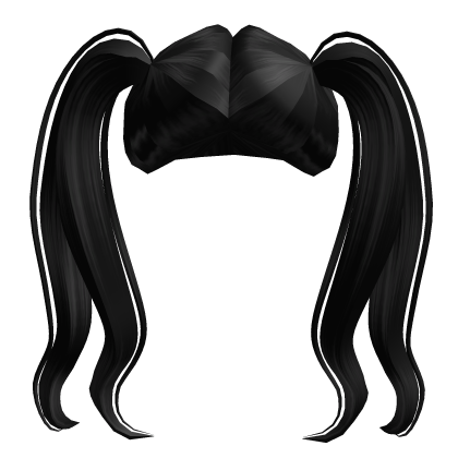 ୨୧ | cute silky angelic ponytail hair black Roblox item