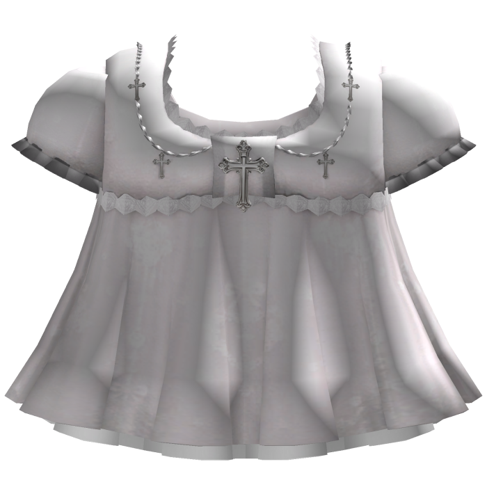 White Babydoll Dress with Jesus Cross Details