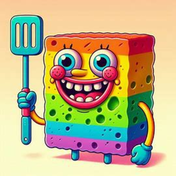 Cart ride around rainbow sponge!