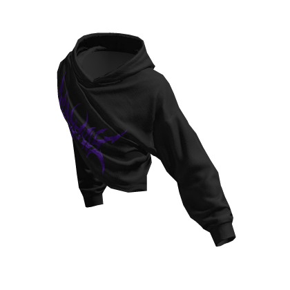 Half Raised Hoodie Black w/ Purple Svddenly Print