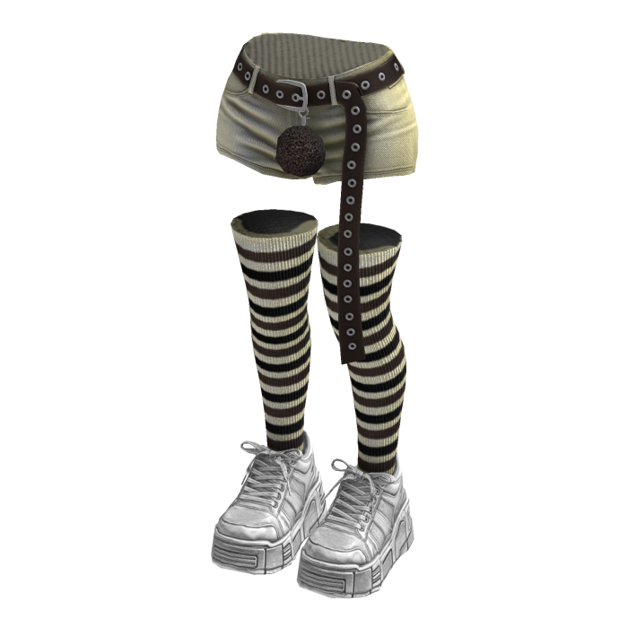 Stylish Shorts Hanging Belt (Cream Brown)