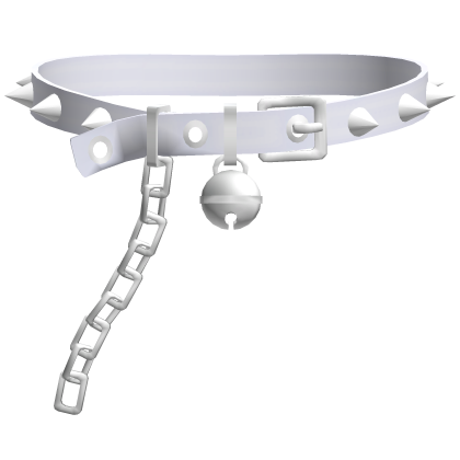 cute spiked collar w/ bell and leash in blue 1.0 Roblox item