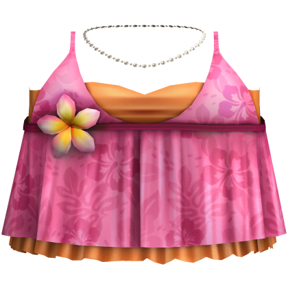 Flowery Summer Top Pink & Orange Roblox item