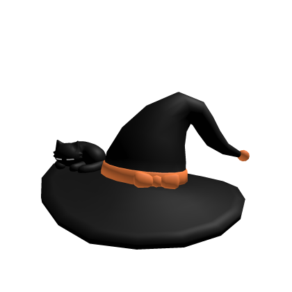 Witch Hat w Kitty (Black & Orange) Roblox item