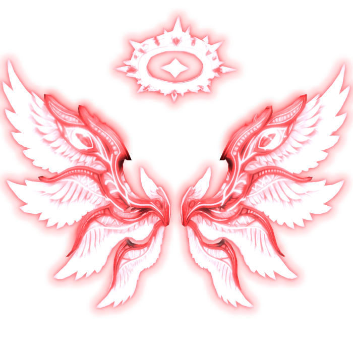 Glowing Angel Wings w/ Emissive Halo - Red