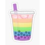 rainbow bubble tea twin