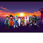 The anime warrior group hang out