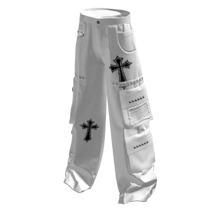 Cross Y2K Cargo Pants White & Black