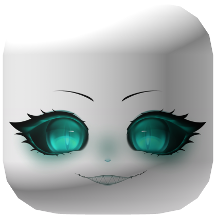Halloween Evil Cyan Cat Jester Face