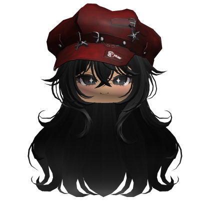Cute Anime Girl w/ Y2K Punk Cap (Black) Roblox item