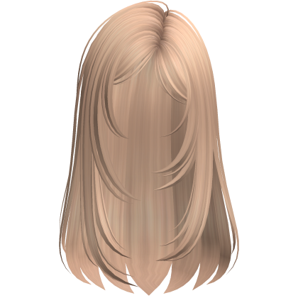 Straight Layered Messy Side Part Hair (Blonde)