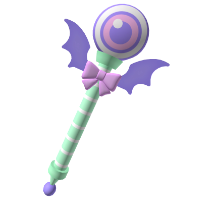 cutesy halloween wand in purple & teal
