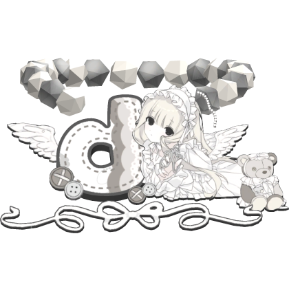 ♡ cute white angel beaded d initial necklace