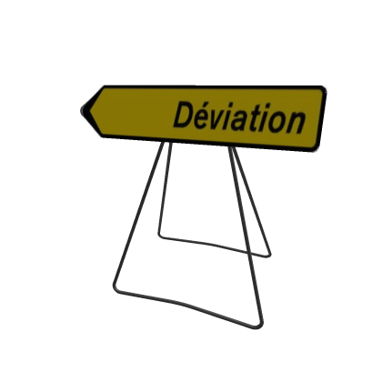 Panneau déviation gauche