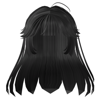 black cute messy flowy layered y2k gyaru hair Roblox item