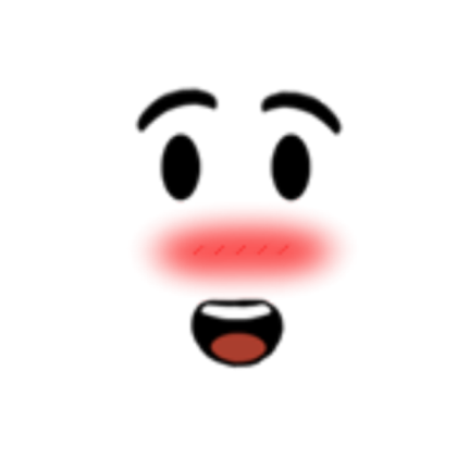 Surprised face with blush Roblox decal