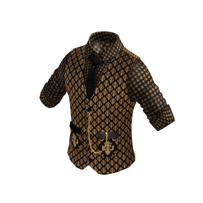 Luxury Waistcoat | Rolled up Shirt | Black & Gold