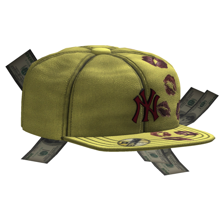 Sideswept Fitted Yellow Money Cap