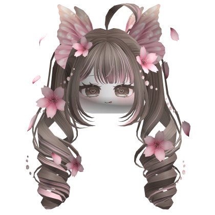 Mystical Sakura Petal Pigtails (Light Brown)