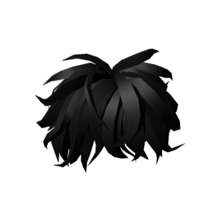 Black messy hair style Roblox decal