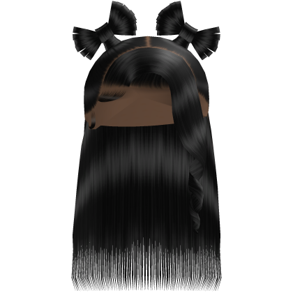 Black Half Up Twin Bow Sleek Bussdown