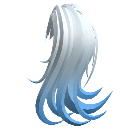 White Blue Fade Left Side Ponytail Extension Roblox item