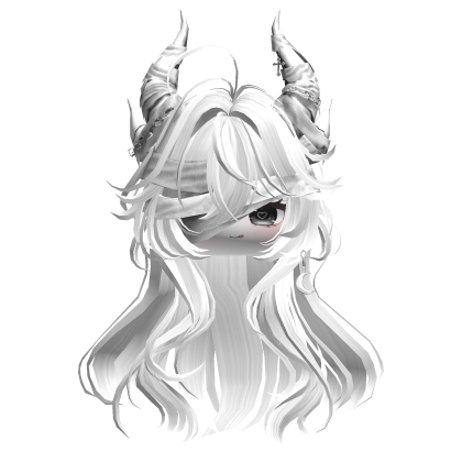 Horned Anime Demon Wolfcut (White)