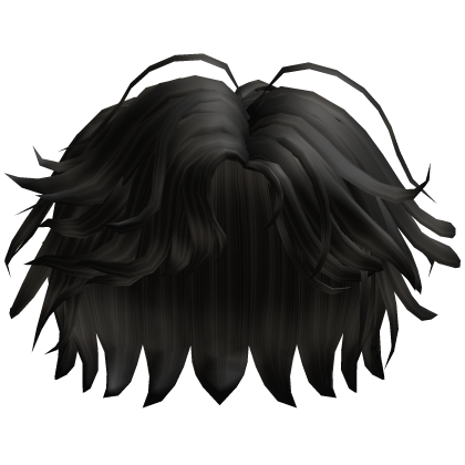 Black Fluffy Middle Hair messy anime boy Roblox item