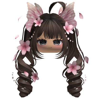 Mystical Sakura Petal Pigtails (Brown)