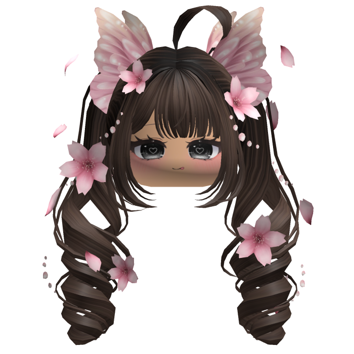 Mystical Sakura Petal Pigtails (Brown)