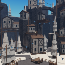 Snowy town icon