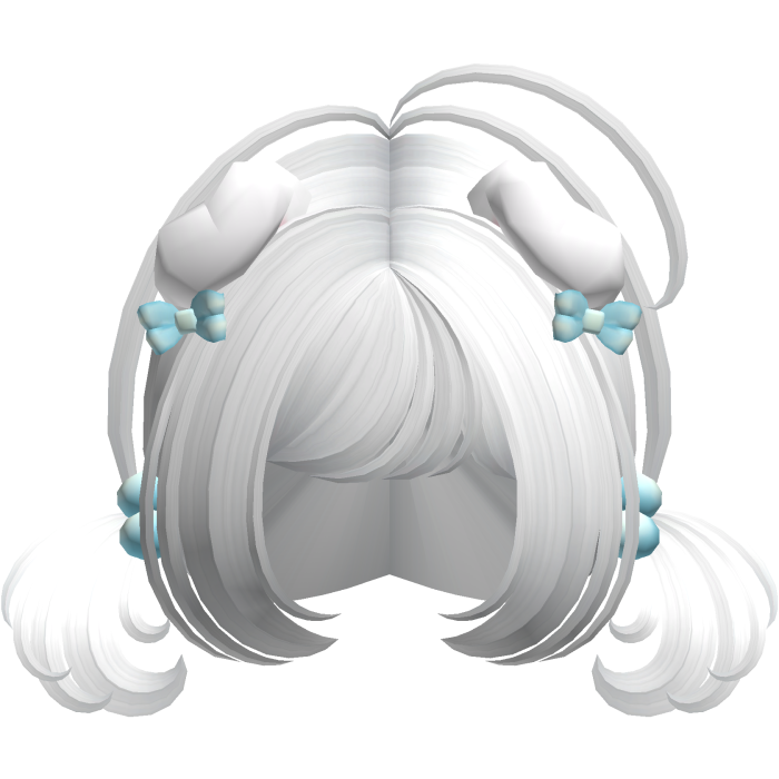 ♡ Cute white pigtails w/ puppy ears