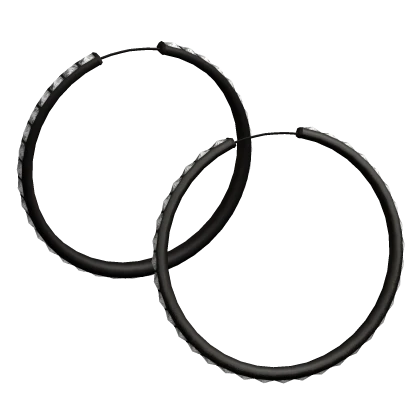 Y2K Sassy Rhinestone Earring Hoops | Black Roblox item thumbnail