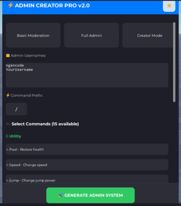 Admin Creator PRO v2.0 | 15 Commands