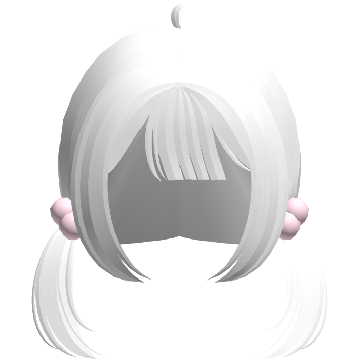 white cutecore mini twin tail pigtails