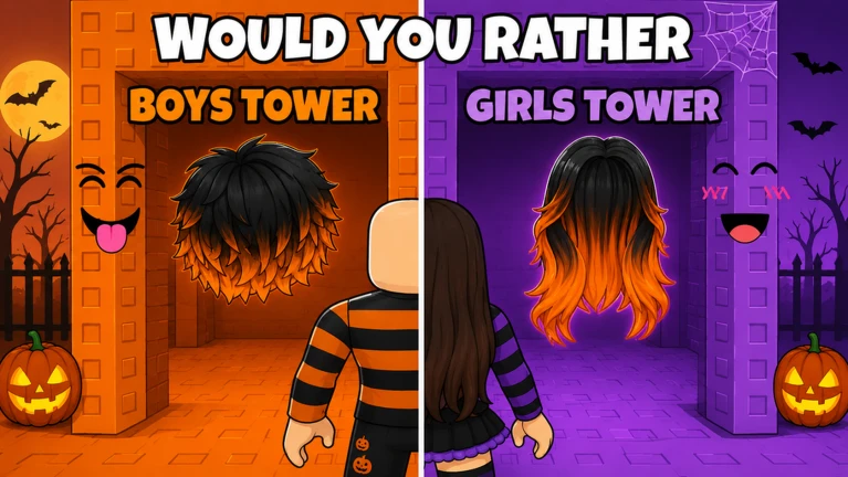 [UPD] Would You Rather: Halloween Outfit Tower 🎃 サムネイル 2