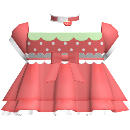 Cute Red Strawberry Babydoll Frill Dress Roblox NoFilter