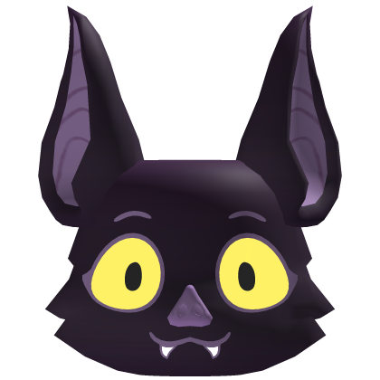 Purple-Black Furry Bat Head