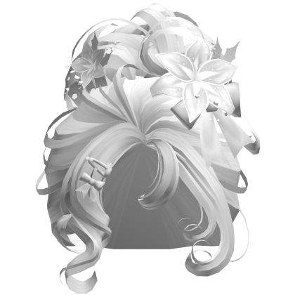 ♡ Christmas Flowery Bun Updo (White)