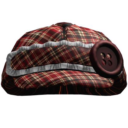 Ruffled Buttoned Cap (Red Gingham)