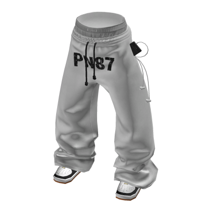 💗BOXER-TRIMS BAGGY SWEATS_WHITE thumbnail