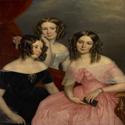 Antique painting of sisters Roblox decal