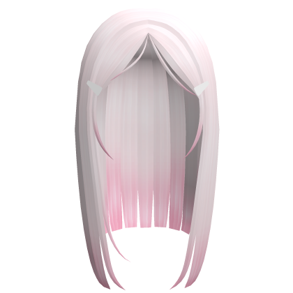 Cute Y2K White & Pink Straight Hair Clips ❀ Roblox item