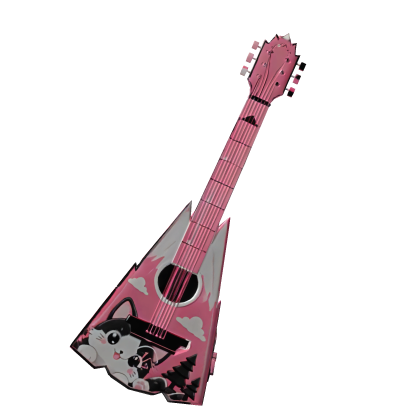 Pink Guitar Kucing Lucu
