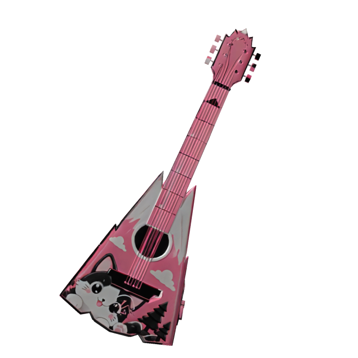 Pink Guitar Kucing Lucu