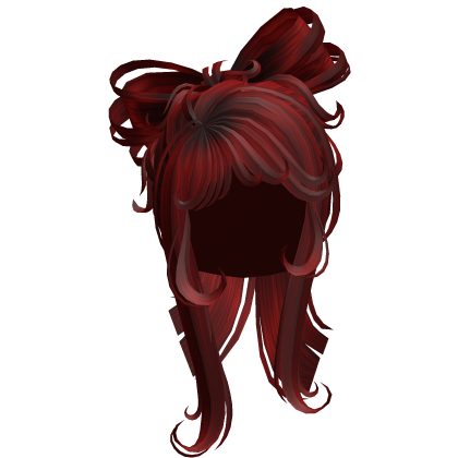 Long Cute Bow Shaped Ponytail Hair - Red Roblox item