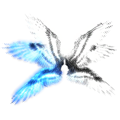 Animated Glowing Blue Angel Wings