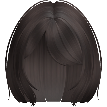 ♡ short hime-cut anime hair in dark brown ୧ Roblox item