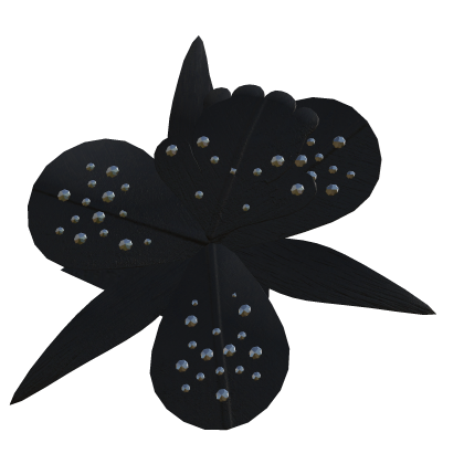 2000s black dainty leather hair flower Roblox item