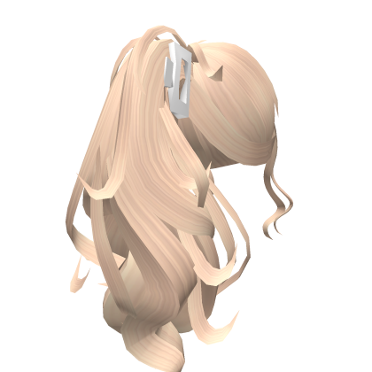 Y2K Curly Clipped Grunge Messy Ponytail in Blonde Roblox item